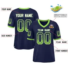 Navy Neon Green-White Drift Mesh Football Jersey 2