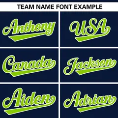 Navy Neon Green-White Side Two-Tone Baseball Jersey 3