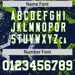 Navy Neon Green-White Star Graffiti Football Jersey 4