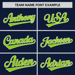 Navy Neon Green-White Stripe Raglan Two-Button Softball Jersey 3