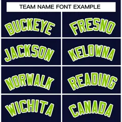 Navy Neon Green-White Varsity Full-Snap Letterman Jacket 3