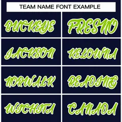 Navy Neon Green-White Varsity Full-Snap Letterman Jacket 3