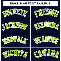 Navy Neon Green-White Varsity Full-Snap Letterman Jacket 5
