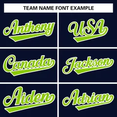 Navy Neon Green-White Varsity Full-Snap Letterman Jacket 5