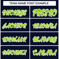 Navy Neon Green-White Varsity Full-Snap Letterman Jacket 5
