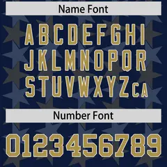 Navy Old Gold All Star Graffiti Pattern Football Jersey 4