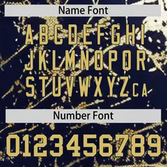 Navy Old Gold Black & Shiny Gold Cracked Foil Baseball Jersey 5