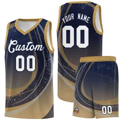 Navy Old Gold Galaxy Graffiti Basketball Jersey 1