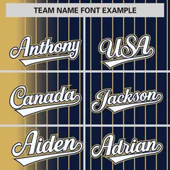 Navy Old Gold Gradient Pinstripe Varsity Full-Snap Letterman Baseball Jacket 3