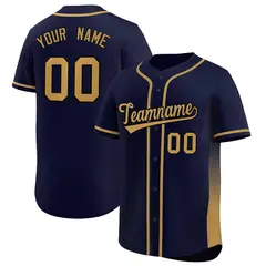 Navy Old Gold Gradient Side Authentic Baseball Jersey 1