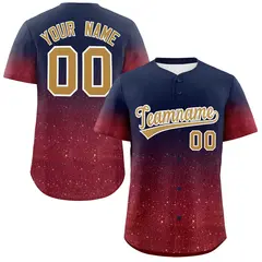 Navy Old Gold Gradient Sparkle-Effect Baseball Jersey