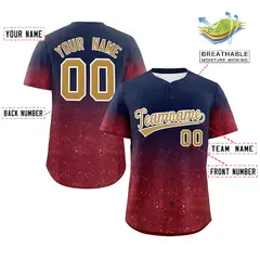 Navy Old Gold Gradient Sparkle-Effect Baseball Jersey 2