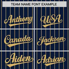 Navy Old Gold Pinstripe Raglan Varsity Full-Snap Letterman Baseball Jacket 3