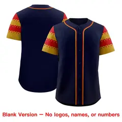 Navy Old Gold Red Sleeve Flag Lace Baseball Jersey 7