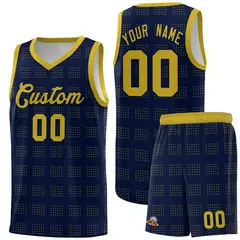 Navy Old Gold Trailblazer Dot Pattern Basketball Jersey