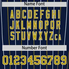 Navy Old Gold White Bi-Color Striped Baseball Jersey 4