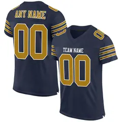 Navy Old Gold-White Classic Mesh Authentic Football Jersey 1