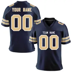 Navy Old Gold-White Classic Mesh Authentic Football Jersey 1