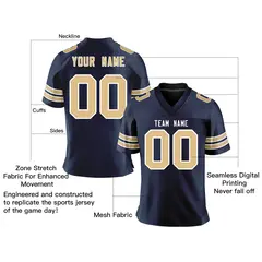 Navy Old Gold-White Classic Mesh Authentic Football Jersey 2