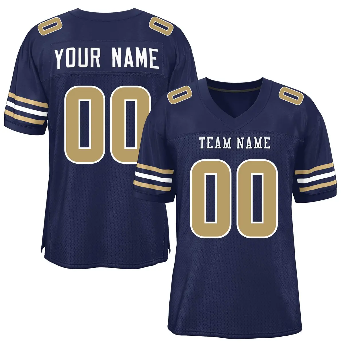 Navy Old Gold-White Classic Mesh Authentic Football Jersey