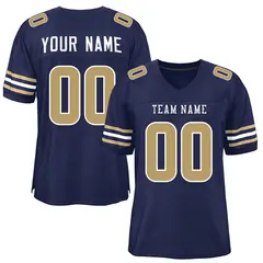 Navy Old Gold-White Classic Mesh Authentic Football Jersey 1