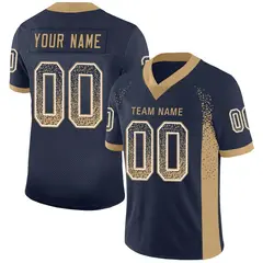 Navy Old Gold-White Drift Fashion Mesh Football Jersey 1