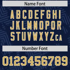 Navy Old Gold-White Graffiti Line Authentic Football Jersey 4