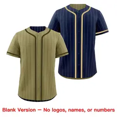 Navy Olive Striped Reversible Baseball Jersey Game Day 9