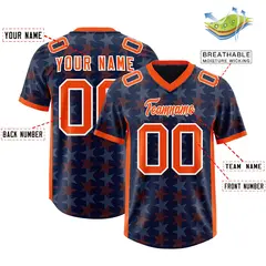 Navy Orange All Star Graffiti Pattern Football Jersey 2