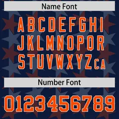 Navy Orange All Star Graffiti Pattern Football Jersey 4