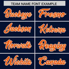 Navy Orange and Bright Green Gradient Sides Football Jersey 3