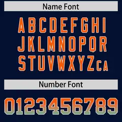 Navy Orange and Bright Green Gradient Sides Football Jersey 4