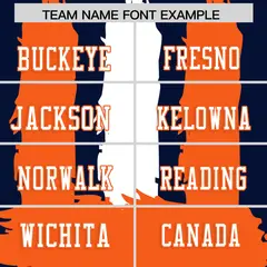 Navy Orange and White Graffiti Flag Football Jersey 3