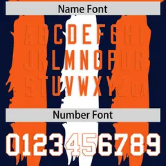 Navy Orange and White Graffiti Flag Football Jersey 4