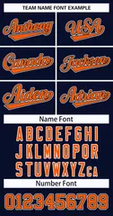 Navy Orange Black-White Classic Style Hockey Jersey 3