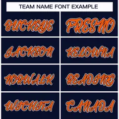 Navy Orange Black-White Classic Style Hockey Jersey 3