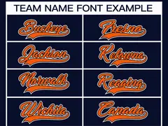 Navy Orange Black-White Classic Style Hockey Jersey 3
