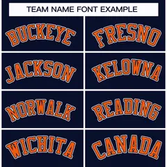 Navy Orange Black-White Classic Style Hockey Jersey 3