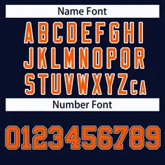 Navy Orange Black-White Classic Style Hockey Jersey 4