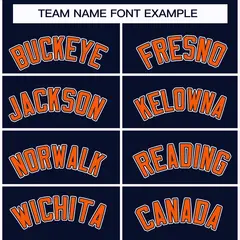 Navy Orange Black-White Classic Style Hockey Jersey 3