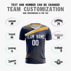 Navy Orange Breathable Soccer Jersey 3