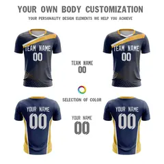 Navy Orange Breathable Soccer Jersey 5