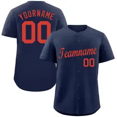 Navy Orange Classic Authentic Baseball Jersey 1