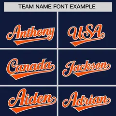 Navy Orange Classic Authentic Baseball Jersey 3