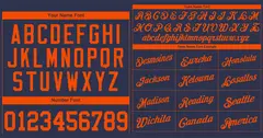 Navy Orange Classic Authentic Baseball Jersey 3