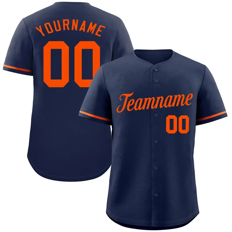 Navy Orange Classic Authentic Baseball Jersey