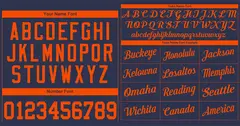 Navy Orange Classic Authentic Baseball Jersey 3