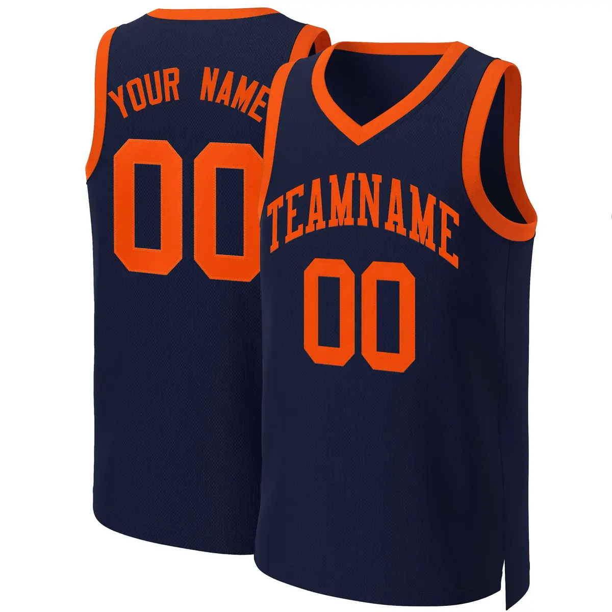 Navy Orange Classic Basketball Jersey