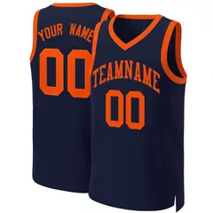 Navy Orange Classic Basketball Jersey 1