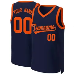 Navy Orange Classic Basketball Jersey 1